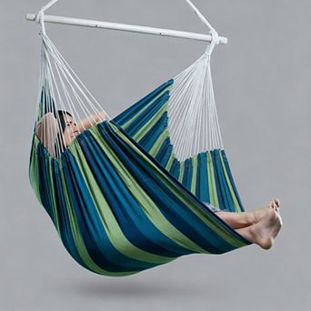 Hammock Chair Swing 500lbs 2 Cushions Indoor Outdoor Hardware Kit
