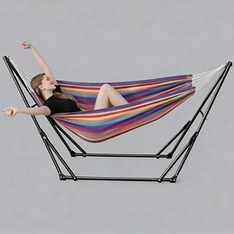 Portable Hammock Stand Foldable Adjustable 616Lbs Indoor Outdoor