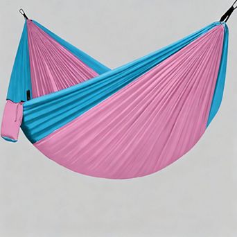 Small Camping Hammock with Mosquito Net 10ft Straps Portable Nylon