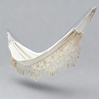 Outdoor Hammock Cotton Double 2 Adults 400lbs Portable Camping Garden Beach Patio