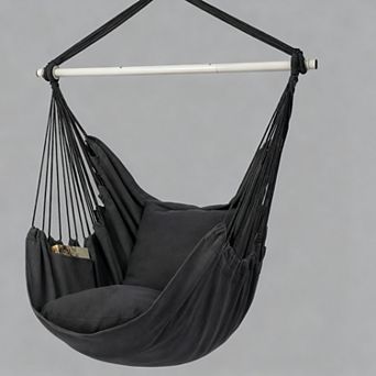 Hammock Chair Rope Swing 500Lbs Steel Spreader Bar Indoor Outdoor