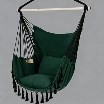 Hammock Chair Swing 500 Lbs 2 Cushions Pocket
