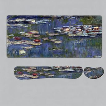 4-in-1 Gaming Mouse Pad Set Memory Foam Wrist Support Large Desk Mat