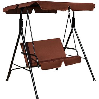 Costway Loveseat Patio Canopy Swing Glider Hammock Cushioned Steel Frame Outdoor