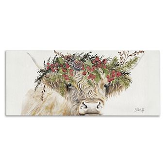 Stupell Home Decor Cattle With Seasonal Berries Wall Art