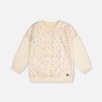 Big Kids Girl Faux Fur Front Bi-Material Sweater