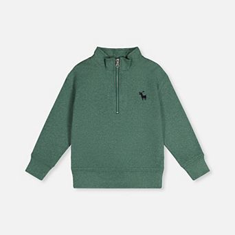 Little Kids Boy Half Zip Mock Neck Sweater