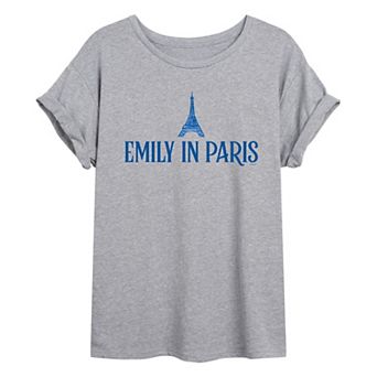 Juniors' Emily in Paris Logo Oversized Tee
