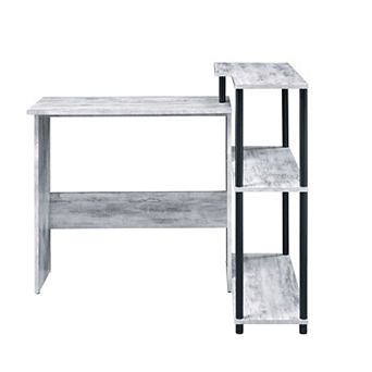 GOODSILO Modern L-Shaped Writing Desk with Storage Shelf