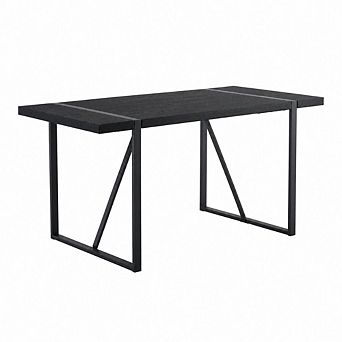 GOODSILO Industrial Rectangular Dining Table with Sturdy Metal Legs and Thick Tabletop