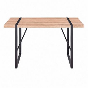 GOODSILO Industrial Rectangular Dining Table with Sturdy Metal Legs and Thick Tabletop