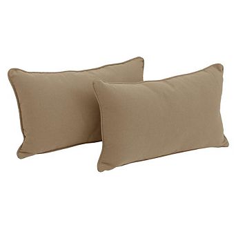 Blazing Needles Double-Corded Solid Twill Back Support Pillows with Inserts (Set of 2)