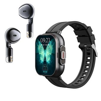 Earbuds Integrated Smart Watch, Bluetooth 5.3 Health Monitor Watch for Sports Daily Use, Men Women