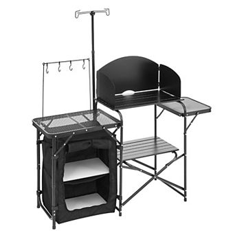 YIORTWO Portable Camping Kitchen Table Outdoor Cook Station with Storage
