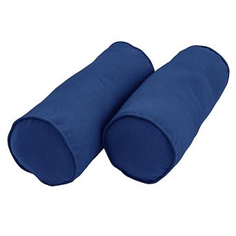 Blazing Needles Double-Corded Solid Twill Bolster Pillows with Inserts (Set of 2)