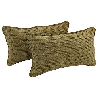 Blazing Needles Double-Corded Patterned Jacquard Chenille Rectangular Throw Pillows with Inserts