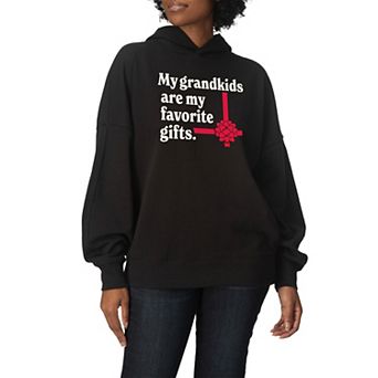 Women's My Grandkids Are My Favorite Gift Oversized Fleece Hoodie Sweatshirt