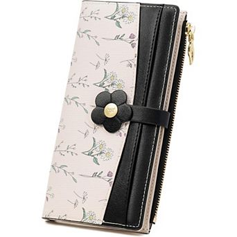 Women's RFID Blocking Bifold Wallet, Large Capacity PU Leather Card Holder for Shopping Daily Use