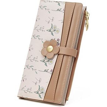 Women's RFID Blocking Bifold Wallet, Large Capacity PU Leather Card Holder for Shopping Daily Use
