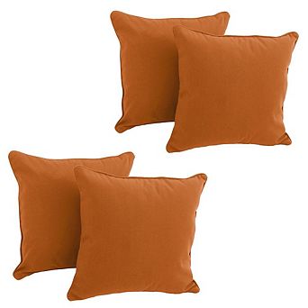 Blazing Needles Double-Corded Solid Twill Square Throw Pillows with Inserts (Set of 4)