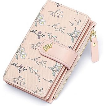 Floral PU Leather Wallet for Women Large Capacity Card Holder for Daily Travel Shopping