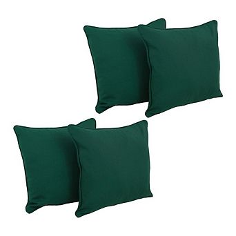 Blazing Needles Double-Corded Solid Twill Square Throw Pillows with Inserts (Set of 4)