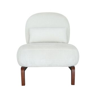 Velvet Armless Reading Chair for Living Room & Bedroom