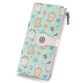 Women's RFID Blocking Bifold Wallet,PU Leather Card Holder with Zipper Pocket,for Travel Shopping