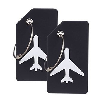 2 Pack Silicone Luggage Tags, Privacy Protection Stainless Steel Loop for Travel Suitcase Backpack