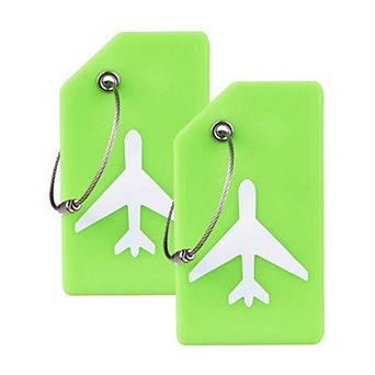 2 Pack Silicone Luggage Tags, Privacy Protection Stainless Steel Loop for Travel Suitcase Backpack