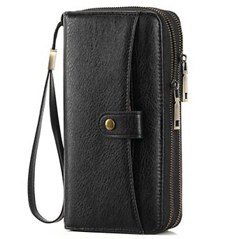 Women's Double Zipper Long Wallet, Large Capacity PU Leather Clutch for Travel Shopping Daily Use