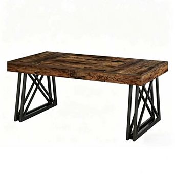 YIORTWO 63 Inch Executive Desk Farmhouse Computer Desk with X Legs