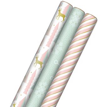 Hallmark 3-Pack Christmas Wrapping Paper with Reindeer & Trees