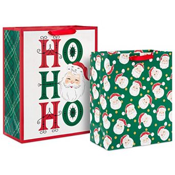 Hallmark Retro Christmas Gift Bag Bundle for Kids 2 pc Gift Bags