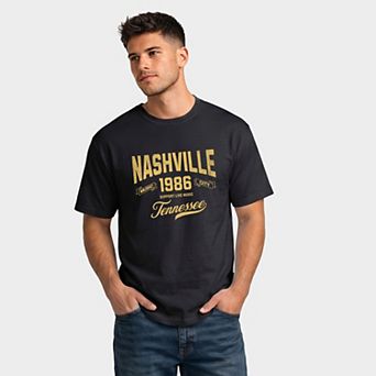 Nashville Tennessee Music City - Men's Garment Dyed Graphic T-Shirt