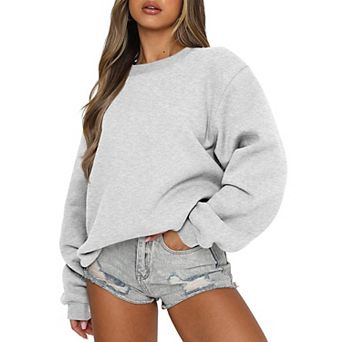 Women's Fleece Oversized Pullover Crewneck Shirt