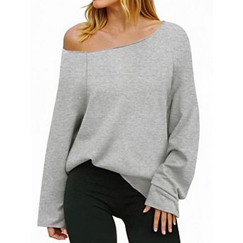 Women Off Shoulder Pullover Long Sleeve Tunic