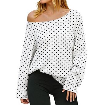 Women Off Shoulder Pullover Long Sleeve Tunic