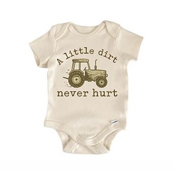 Dirt Farming Farmer Tractor Newborn Baby Onesie®