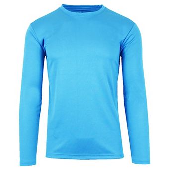 Galaxy By Harvic Men's Long Sleeve Moisture-Wicking Performance Crew Neck Tee