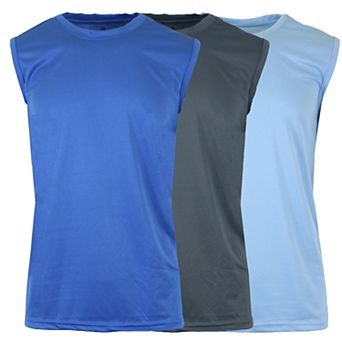 Galaxy By Harvic Men's Moisture-Wicking Wrinkle Free Performance Muscle Tee - 3 Pack