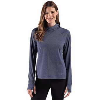 Cutter & Buck Adapt Recycled Soft Knit Stripe Womens Hooded Pullover