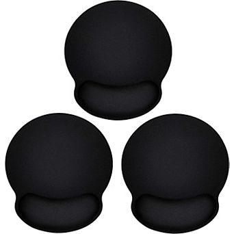 3 Pack Round Gaming Mouse Pad With Wrist Rest Support Non Slip Smooth Surface