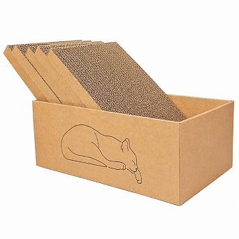 5 Packs Cat Scratch Pad with Box Larger Durable Recyclable Reversible Cardboard