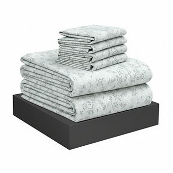 6 pc Cotton Percale Queen Sheet Set Soft Breathable Crisp Deep Pockets