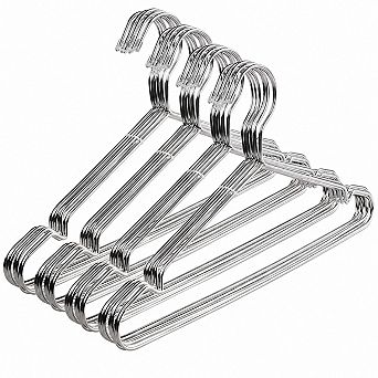 40 Pack Stainless Steel Heavy Duty Metal Coat Hangers Space Saving Closet Organizers
