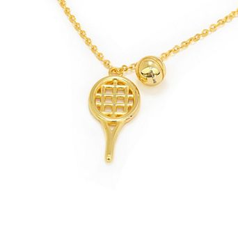 Tennis Racquet & Ball Chain Necklace
