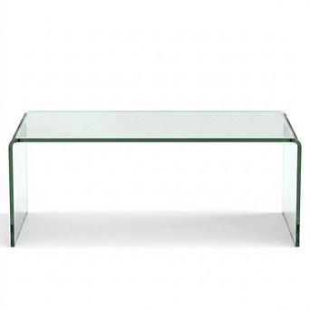 Costway Tempered Glass Coffee Table Accent Cocktail Side Table Living Room Furniture
