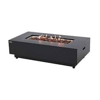 Sol Living 50,000 BTU Outdoor Propane Fire Pit Rectangle