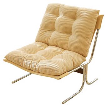 Modern Accent Chair with Metal Chrome Frame for Living Room & Home Office